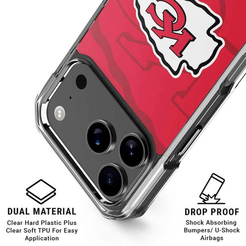 NFL Kansas City Chiefs Double Vision iPhone 17 Pro Max Clear Case