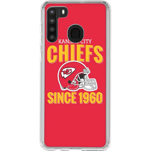 NFL Kansas City Chiefs Helmet Galaxy A21 Clear Case