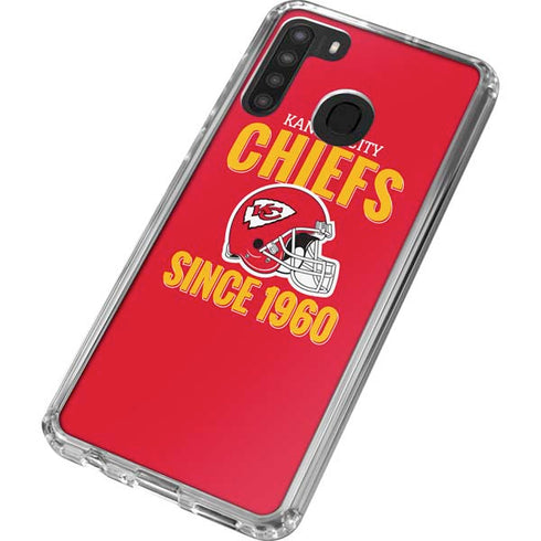 NFL Kansas City Chiefs Helmet Galaxy A21 Clear Case