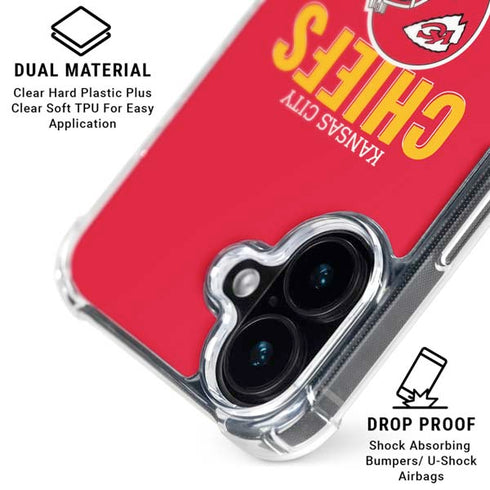 NFL Kansas City Chiefs Helmet iPhone 16 Plus Clear Case