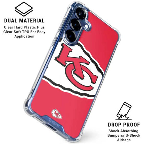 NFL Kansas City Chiefs Large Logo Galaxy S25 FE Clear Case