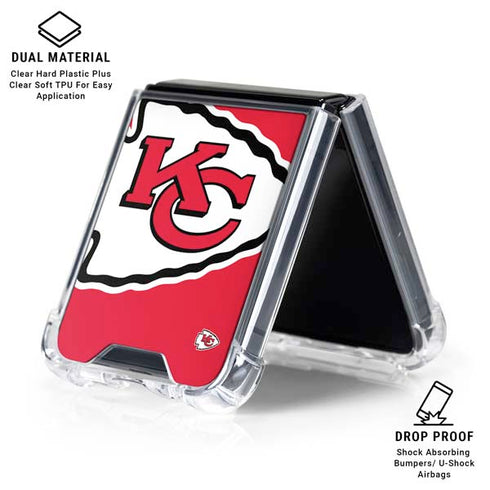 NFL Kansas City Chiefs Large Logo Galaxy Z Flip7 Clear Case