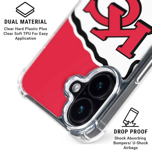 NFL Kansas City Chiefs Large Logo iPhone 16 Plus Clear Case