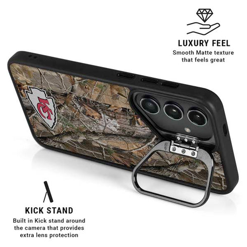 NFL Kansas City Chiefs Realtree AP Camo Galaxy S24 FE Kickstand Case