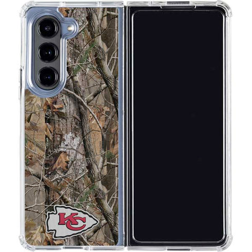 NFL Kansas City Chiefs Realtree AP Camo Galaxy Z Fold5 5G Clear Case