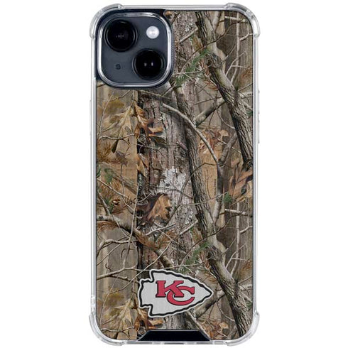 NFL Kansas City Chiefs Realtree AP Camo iPhone 15 Clear Case