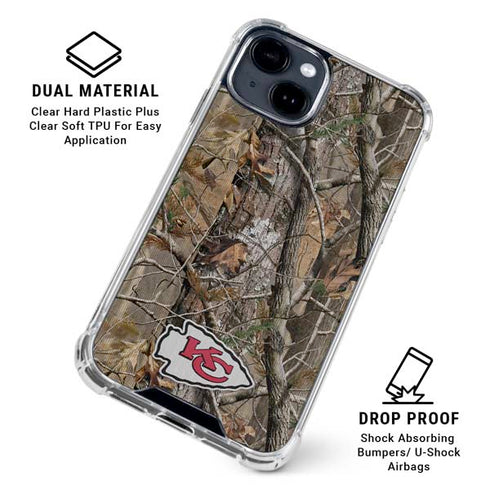 NFL Kansas City Chiefs Realtree AP Camo iPhone 15 Clear Case