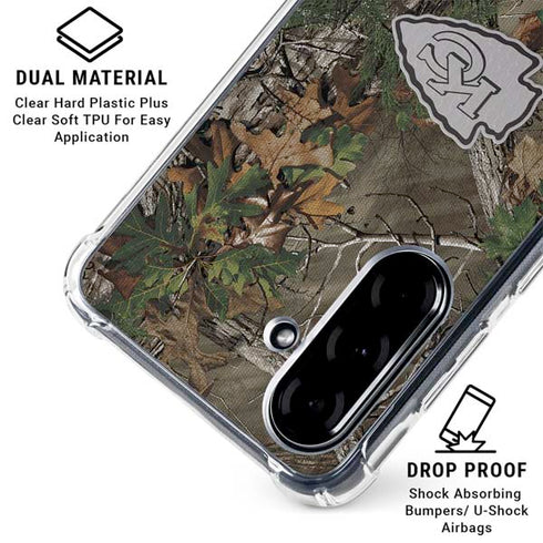 NFL Kansas City Chiefs Realtree Xtra Green Camo Galaxy A36 5G Clear Case