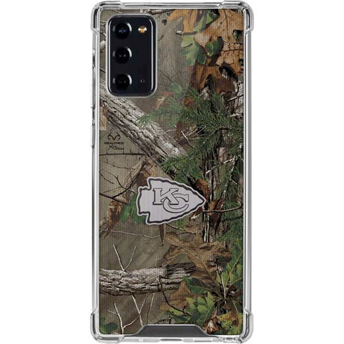 NFL Kansas City Chiefs Realtree Xtra Green Camo Galaxy Note20 5G Clear Case