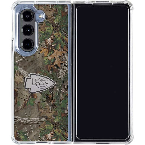 NFL Kansas City Chiefs Realtree Xtra Green Camo Galaxy Z Fold5 5G Clear Case
