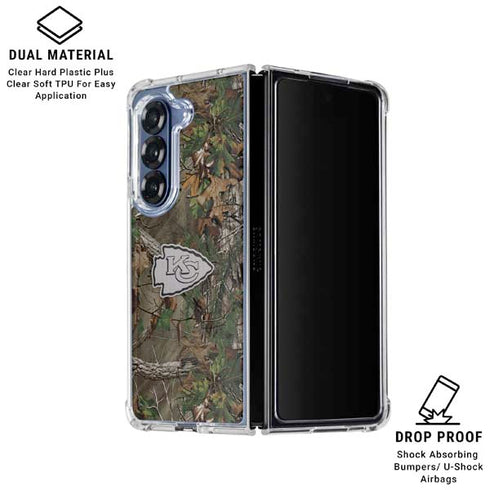 NFL Kansas City Chiefs Realtree Xtra Green Camo Galaxy Z Fold6 Clear Case