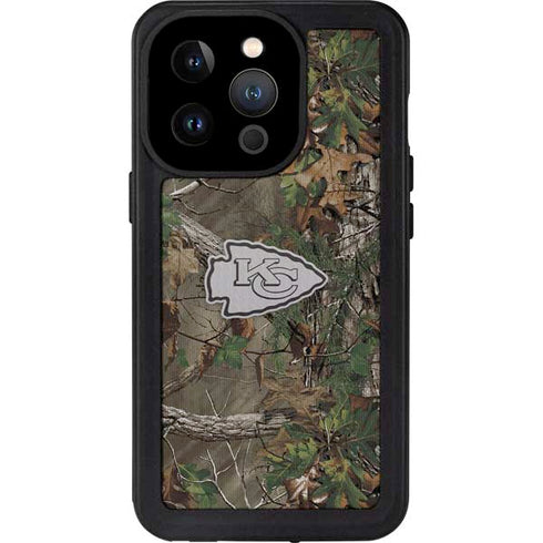 NFL Kansas City Chiefs Realtree Xtra Green Camo iPhone 15 Pro Waterproof Case