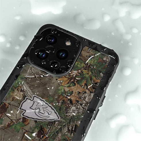 NFL Kansas City Chiefs Realtree Xtra Green Camo iPhone 15 Pro Waterproof Case