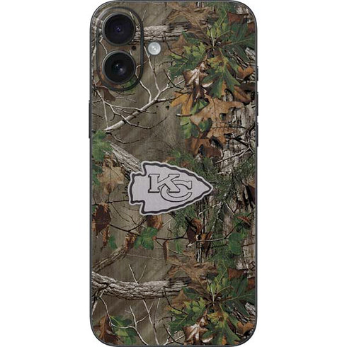 NFL Kansas City Chiefs Realtree Xtra Green Camo iPhone 16 Plus Skin
