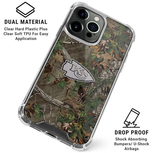 NFL Kansas City Chiefs Realtree Xtra Green Camo iPhone 16 Pro Max Clear Case