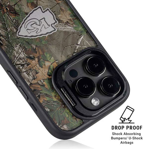 NFL Kansas City Chiefs Realtree Xtra Green Camo iPhone 16 Pro Max Kickstand Case