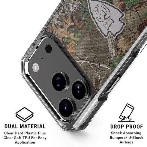 NFL Kansas City Chiefs Realtree Xtra Green Camo iPhone 18 Pro Clear Case