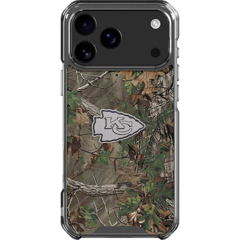 NFL Kansas City Chiefs Realtree Xtra Green Camo iPhone 18 Pro Max Clear Case