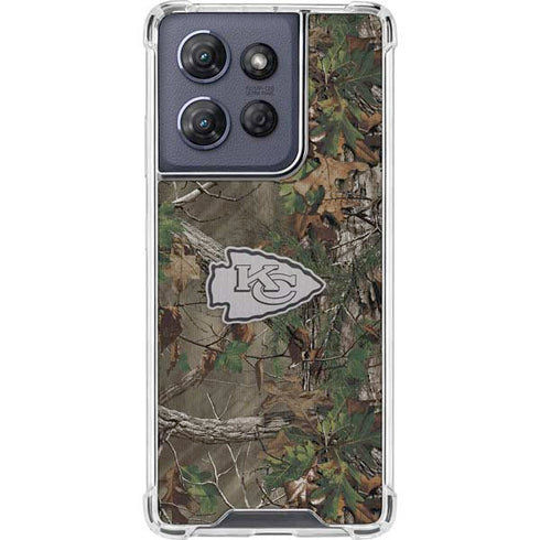 NFL Kansas City Chiefs Realtree Xtra Green Camo Moto G 5G (2025) Clear Case