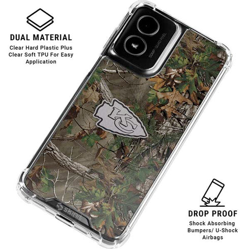 NFL Kansas City Chiefs Realtree Xtra Green Camo Moto G Power 5G (2024) Clear Case