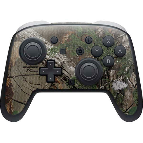 NFL Kansas City Chiefs Realtree Xtra Green Camo Nintendo Switch 2 (2025) Pro Controller Skin