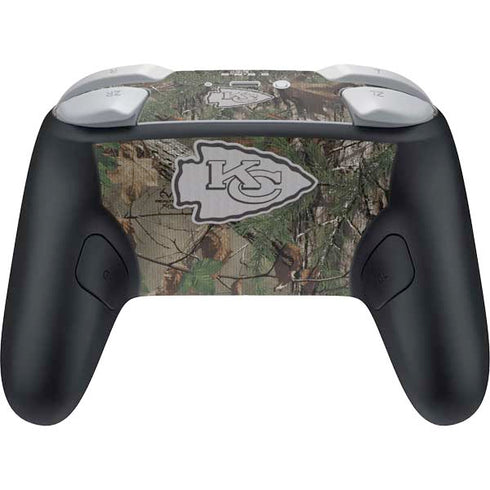 NFL Kansas City Chiefs Realtree Xtra Green Camo Nintendo Switch 2 (2025) Pro Controller Skin