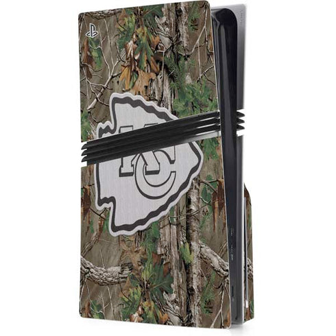 NFL Kansas City Chiefs Realtree Xtra Green Camo PS5 Pro Disk Console Skin