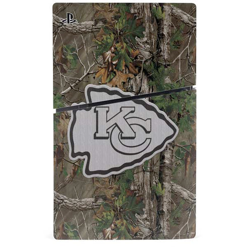 NFL Kansas City Chiefs Realtree Xtra Green Camo PS5 Slim Digital Edition Console Skin