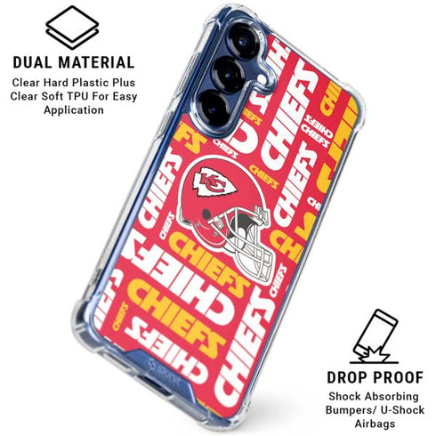 NFL Kansas City Chiefs Red Blast Galaxy S25 Plus Clear Case