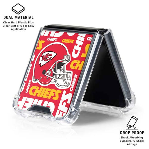 NFL Kansas City Chiefs Red Blast Galaxy Z Flip6 Clear Case