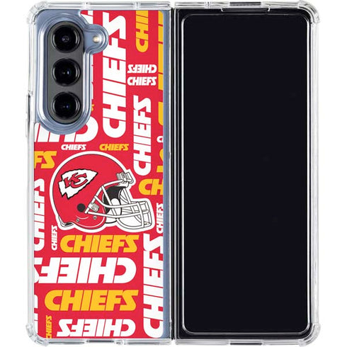 NFL Kansas City Chiefs Red Blast Galaxy Z Fold5 5G Clear Case