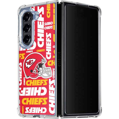 NFL Kansas City Chiefs Red Blast Galaxy Z Fold5 5G Clear Case