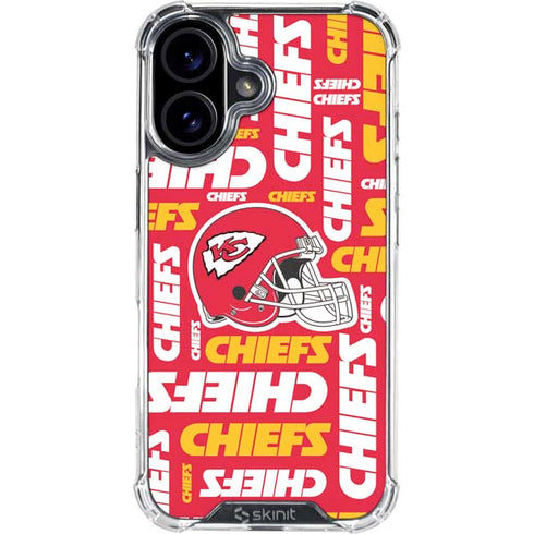 NFL Kansas City Chiefs Red Blast iPhone 16 Plus Clear Case