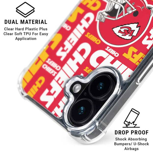 NFL Kansas City Chiefs Red Blast iPhone 16 Plus Clear Case