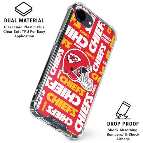 NFL Kansas City Chiefs Red Blast iPhone 16e Clear Case