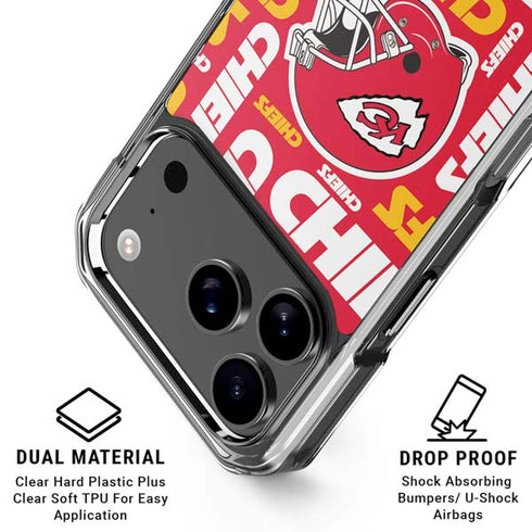 NFL Kansas City Chiefs Red Blast iPhone 18 Pro Clear Case