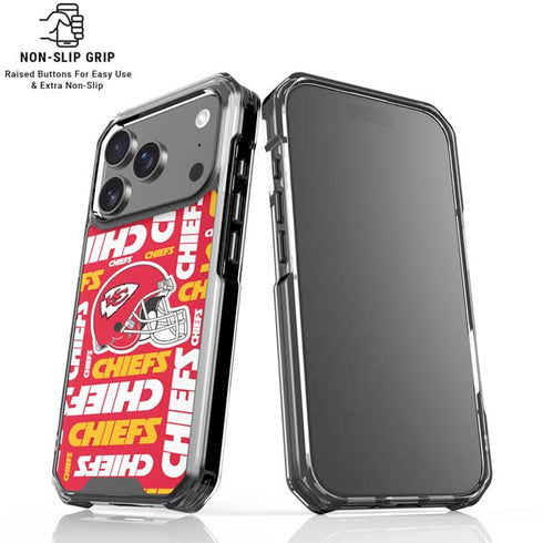 NFL Kansas City Chiefs Red Blast iPhone 18 Pro Clear Case