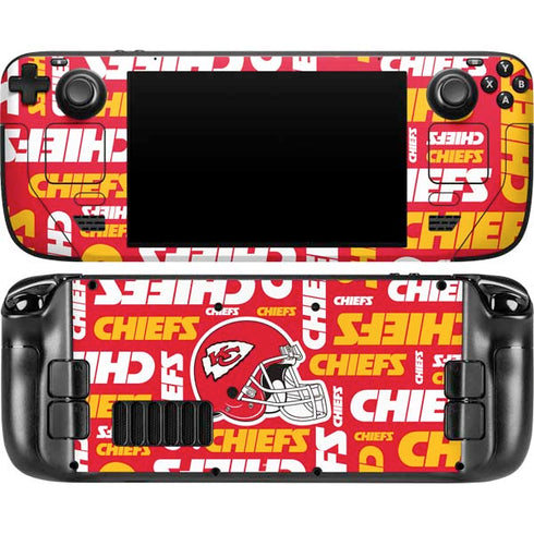 NFL Kansas City Chiefs Red Blast Steam Deck Handheld Gaming Computer OLED Skin