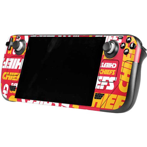 NFL Kansas City Chiefs Red Blast Steam Deck Handheld Gaming Computer OLED Skin