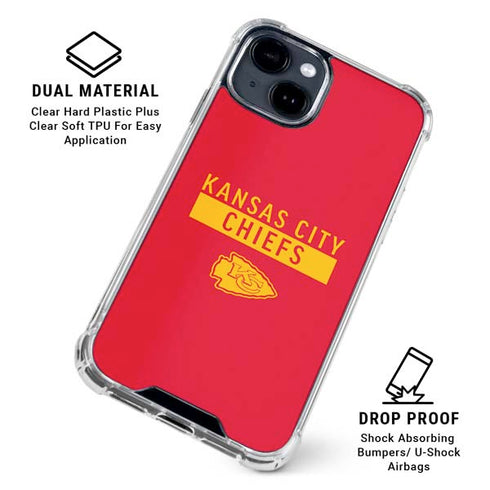 NFL Kansas City Chiefs Red Performance Series iPhone 15 Clear Case