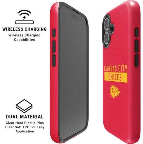 NFL Kansas City Chiefs Red Performance Series iPhone 16 Plus Magsafe Impact Case