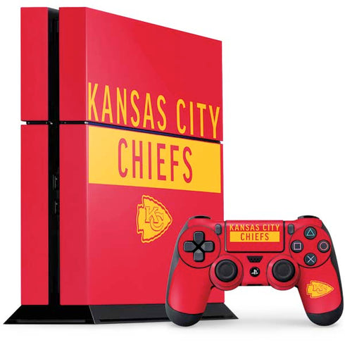 NFL Kansas City Chiefs Red Performance Series PS4 Console and Controller Bundle Skin