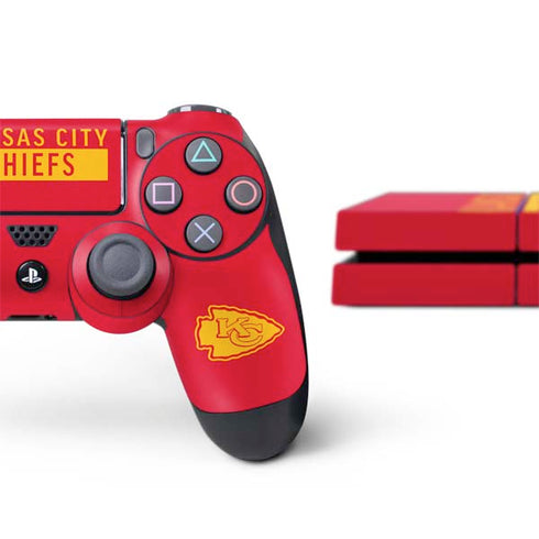 NFL Kansas City Chiefs Red Performance Series PS4 Console and Controller Bundle Skin