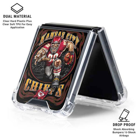 Liquid Blue NFL Kansas City Chiefs Running Back Galaxy Z Flip6 Clear Case