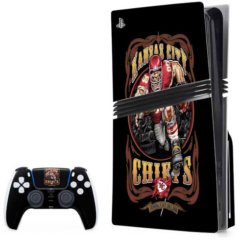 Liquid Blue NFL Kansas City Chiefs Running Back PS5 Pro Disk Bundle Skin