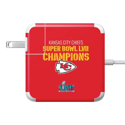 NFL Kansas City Chiefs Super Bowl LVII Champions 85W Power Adapter (15 and 17 inch MacBook Pro Charger) Skin