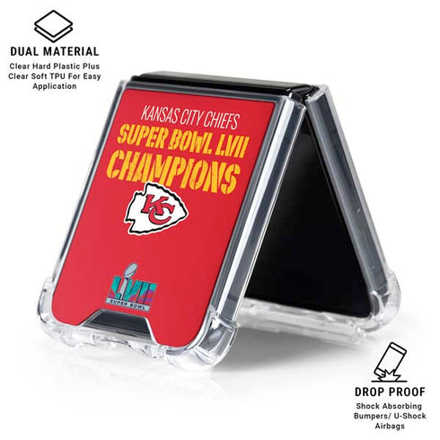 NFL Kansas City Chiefs Super Bowl LVII Champions Galaxy Z Flip6 Clear Case