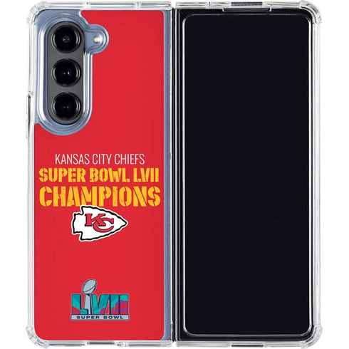 NFL Kansas City Chiefs Super Bowl LVII Champions Galaxy Z Fold5 5G Clear Case