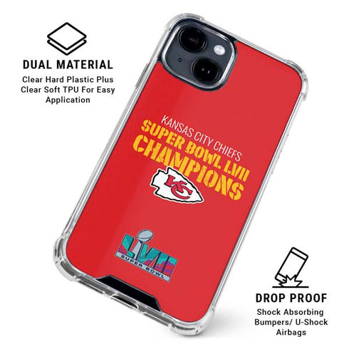 NFL Kansas City Chiefs Super Bowl LVII Champions iPhone 15 Clear Case