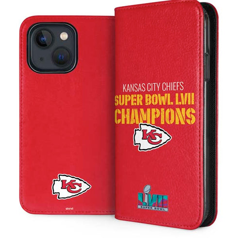NFL Kansas City Chiefs Super Bowl LVII Champions iPhone 15 Folio Case